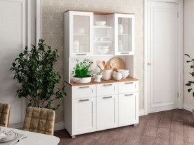 Буфет Катерини (дуб бельмунд/белое дерево) в Хандыге - handyga.mebel-nsk.ru | фото