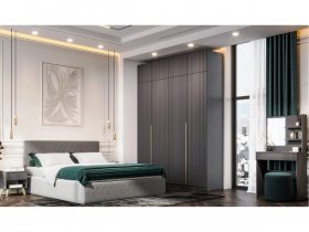 Гардеробная Эккервуд (графит) в Хандыге - handyga.mebel-nsk.ru | фото