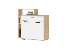 Комод 1000 КМ-01 Санса (дуб сонома/белый) в Хандыге - handyga.mebel-nsk.ru | фото