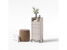 Комод 4 ящика КМ2 Одетта (дуб эндгрей/меланж) в Хандыге - handyga.mebel-nsk.ru | фото