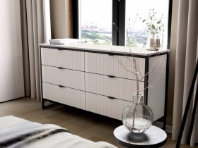 Комод 6 ящиков Нора (персидский жемчуг) в Хандыге - handyga.mebel-nsk.ru | фото