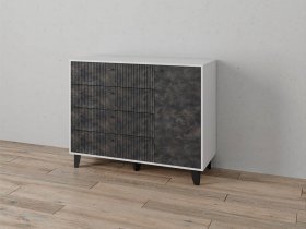 Комод «Катрин-13» (белый/мальта грей) в Хандыге - handyga.mebel-nsk.ru | фото