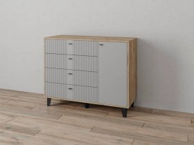 Комод «Катрин-13» (дуб крафт серый/серый) в Хандыге - handyga.mebel-nsk.ru | фото