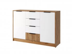 Комод КМ-002 Ивис (дуб крафт золотой/белый) в Хандыге - handyga.mebel-nsk.ru | фото