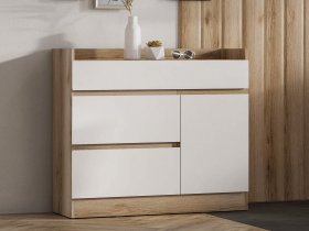 Комод с дверкой Брауни (дуб делано/белый) в Хандыге - handyga.mebel-nsk.ru | фото