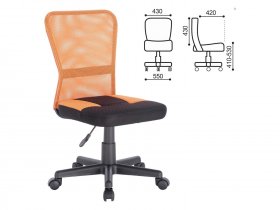 Кресло компактное BRABIX Smart MG-313, без подлокотников, комбинированное, черное/оранжевое в Хандыге - handyga.mebel-nsk.ru | фото