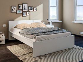 Кровать двуспальная 1,4м Леон СБ-3368 (белый) в Хандыге - handyga.mebel-nsk.ru | фото
