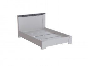 Кровать двуспальная 1,6 Ливерпуль (белый/бетон светлый) в Хандыге - handyga.mebel-nsk.ru | фото