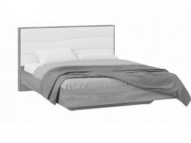 Кровать двуспальная 1,6 м «Миранда» Тип 1 (Дуб Гамильтон/Белый глянец) в Хандыге - handyga.mebel-nsk.ru | фото