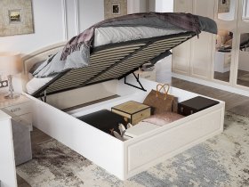 Кровать двуспальная 1,6 м Венеция КРМП-160 с подъемным механизмом в Хандыге - handyga.mebel-nsk.ru | фото