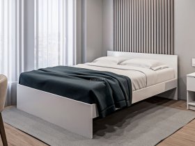 Кровать двуспальная 1,6м Бруклин СБ-3354 (белый) в Хандыге - handyga.mebel-nsk.ru | фото