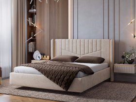 Кровать двуспальная 1,6м Диор (кашемир суфле (велюр)) в Хандыге - handyga.mebel-nsk.ru | фото