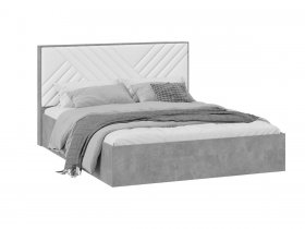 Кровать двуспальная 1,6м «Хилтон» тип 1 (ателье светлый/белый) в Хандыге - handyga.mebel-nsk.ru | фото