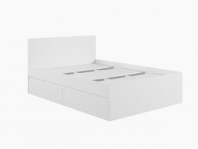 Кровать двуспальная с ящиками 1,4м Мадера-М1400 (белый) в Хандыге - handyga.mebel-nsk.ru | фото