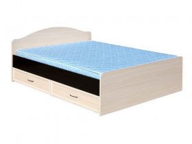 Кровать  двуспальная с ящиками 1,6м-1 (круглая спинка) в Хандыге - handyga.mebel-nsk.ru | фото