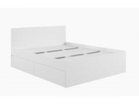Кровать двуспальная с ящиками 1,6м Мадера-М1600 (белый) в Хандыге - handyga.mebel-nsk.ru | фото