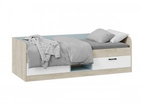 Кровать комбинированная «Оливер» Тип 1 401.003.000 (дуб крафт серый/белый/серо-голубой) в Хандыге - handyga.mebel-nsk.ru | фото