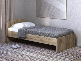 Кровать односпальная 80 с низкой спинкой (дуб крафт серый) в Хандыге - handyga.mebel-nsk.ru | фото