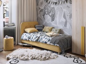 Кровать односпальная Лео 0,9 м в Хандыге - handyga.mebel-nsk.ru | фото