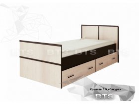 Кровать односпальная с ящиками 0,9м Сакура (BTS) в Хандыге - handyga.mebel-nsk.ru | фото
