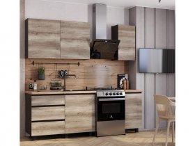 Кухонный гарнитур Энигма 1,6м (венге/дуб каньон) в Хандыге - handyga.mebel-nsk.ru | фото