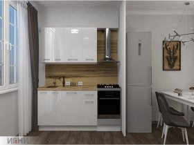 Кухонный гарнитур МДФ Выгодно и точка 1,5 м (белый глянец) в Хандыге - handyga.mebel-nsk.ru | фото