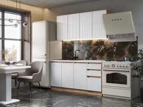 Кухонный гарнитур Ника 1,6 м (белый) в Хандыге - handyga.mebel-nsk.ru | фото