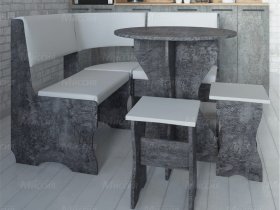 Кухонный уголок Лотос  (цемент темный к/з White) в Хандыге - handyga.mebel-nsk.ru | фото