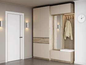 Модульная прихожая Бостон (дуб крафт серый/кашемир) в Хандыге - handyga.mebel-nsk.ru | фото