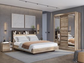 Модульная спальня Энигма (венге/дуб каньон) в Хандыге - handyga.mebel-nsk.ru | фото