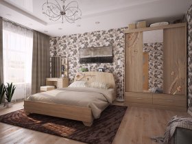 Модульная спальня Виктория-1 (дуб сонома) в Хандыге - handyga.mebel-nsk.ru | фото
