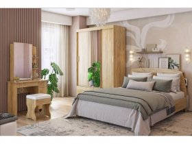 Модульная спальня Виктория-1 (дуб крафт золотой) в Хандыге - handyga.mebel-nsk.ru | фото