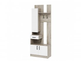 Прихожая ВШ-1 Вега (дуб крафт серый/белый) в Хандыге - handyga.mebel-nsk.ru | фото