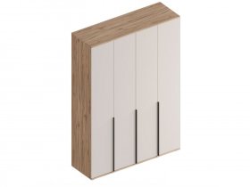 Шкаф 4-ств Сицилия (дуб альпийский/тефия) в Хандыге - handyga.mebel-nsk.ru | фото