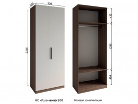Шкаф 900 Роза (орех франклин карамельный/бежевый скин) в Хандыге - handyga.mebel-nsk.ru | фото