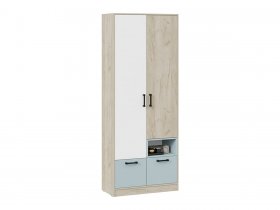 Шкаф для одежды «Оливер» 401.001.000 (дуб крафт серый/белый/серо-голубой) в Хандыге - handyga.mebel-nsk.ru | фото