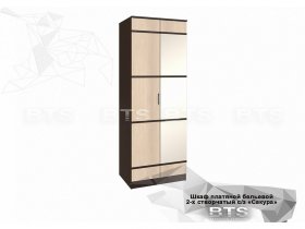 Шкаф двухстворчатый с зеркалом платяной-бельевой Сакура (BTS) в Хандыге - handyga.mebel-nsk.ru | фото