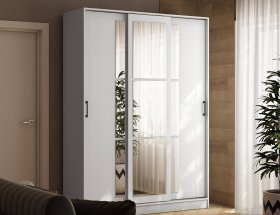 Шкаф-купе 1,6м «Стиль-2» (белый) в Хандыге - handyga.mebel-nsk.ru | фото
