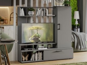 Стенка «Сиена» (графит серый) в Хандыге - handyga.mebel-nsk.ru | фото