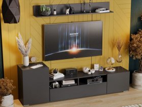 Стенка «Сильвия» (графит серый) в Хандыге - handyga.mebel-nsk.ru | фото