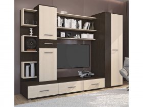 Стенка Верона (дуб венге/дуб молочный) в Хандыге - handyga.mebel-nsk.ru | фото