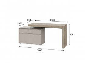 Стол 22 J-КШ Этна (дуб эндгрей/кашемир) в Хандыге - handyga.mebel-nsk.ru | фото