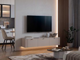 Тумба 2 Рич (кашемир/фрапучино матовый/черный) в Хандыге - handyga.mebel-nsk.ru | фото