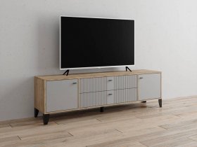 Тумба под ТВ Парус-10 (дуб крафт серый/серый) в Хандыге - handyga.mebel-nsk.ru | фото