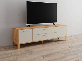 Тумба под ТВ Парус-13 (дуб крафт золотой/кашемир) в Хандыге - handyga.mebel-nsk.ru | фото